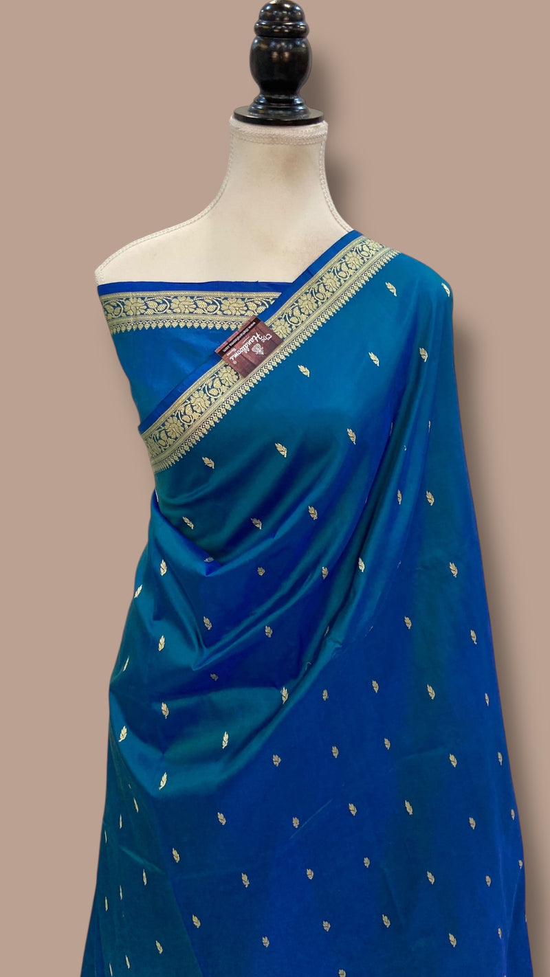 Pure Katan Silk Reshmi Zari Banarasi Handloom Saree - The Handlooms