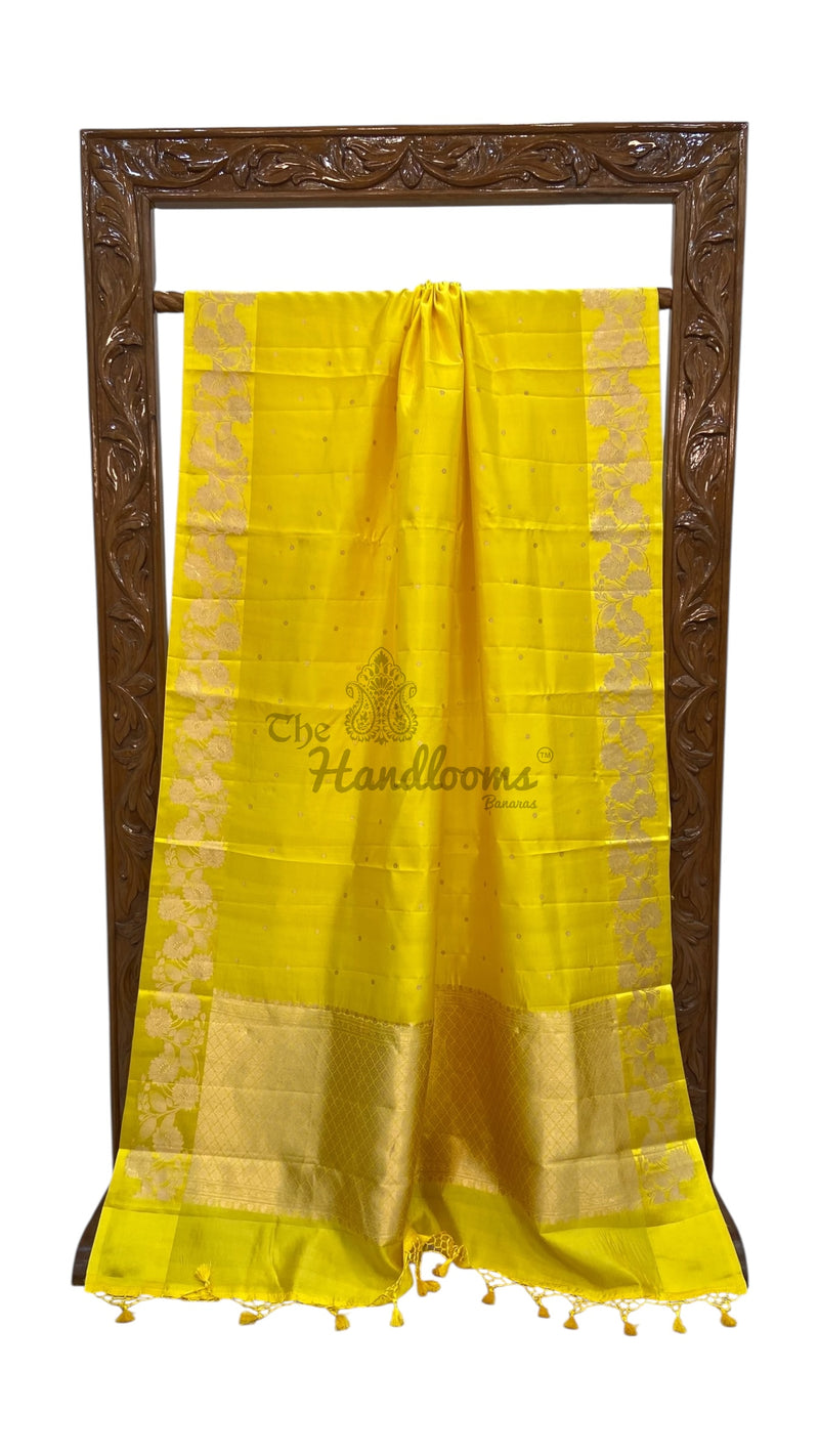Pure Katan Silk Banarasi Handloom Saree - All over Kadua motifs - The Handlooms