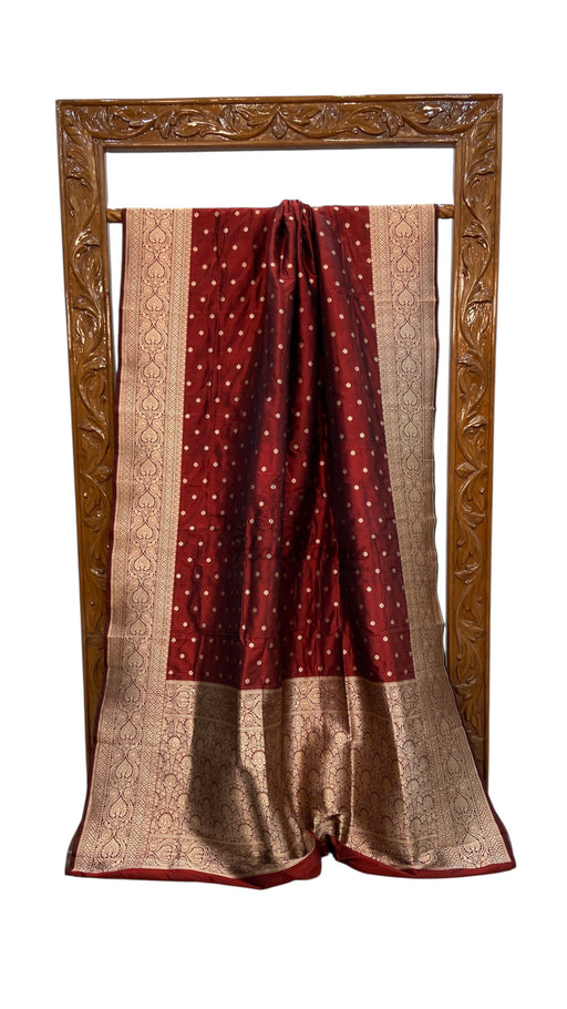 Pure Katan Silk Banarasi Handloom Saree - All Over Motifs - The Handlooms