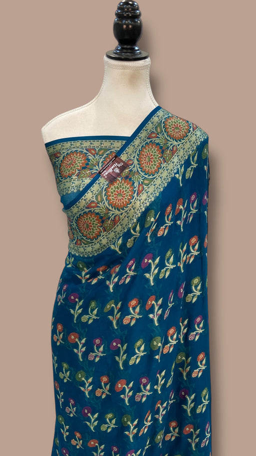 Pure Chiffon Khaddi Banarasi Saree - The Handlooms