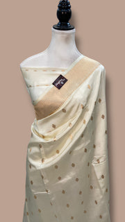 Pure Katan Silk Banarasi Handloom Saree - All over Kadua Motifs - The Handlooms