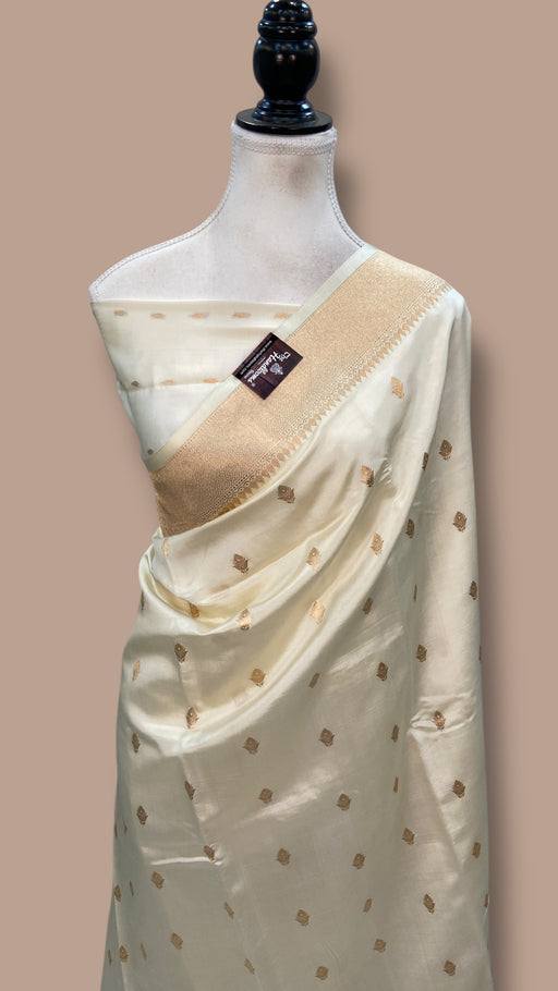 Pure Katan Silk Banarasi Handloom Saree - All over Kadua Motifs - The Handlooms
