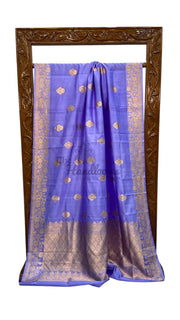 Pure Katan Silk Banarasi Handloom Saree - All over Kadua motifs - The Handlooms