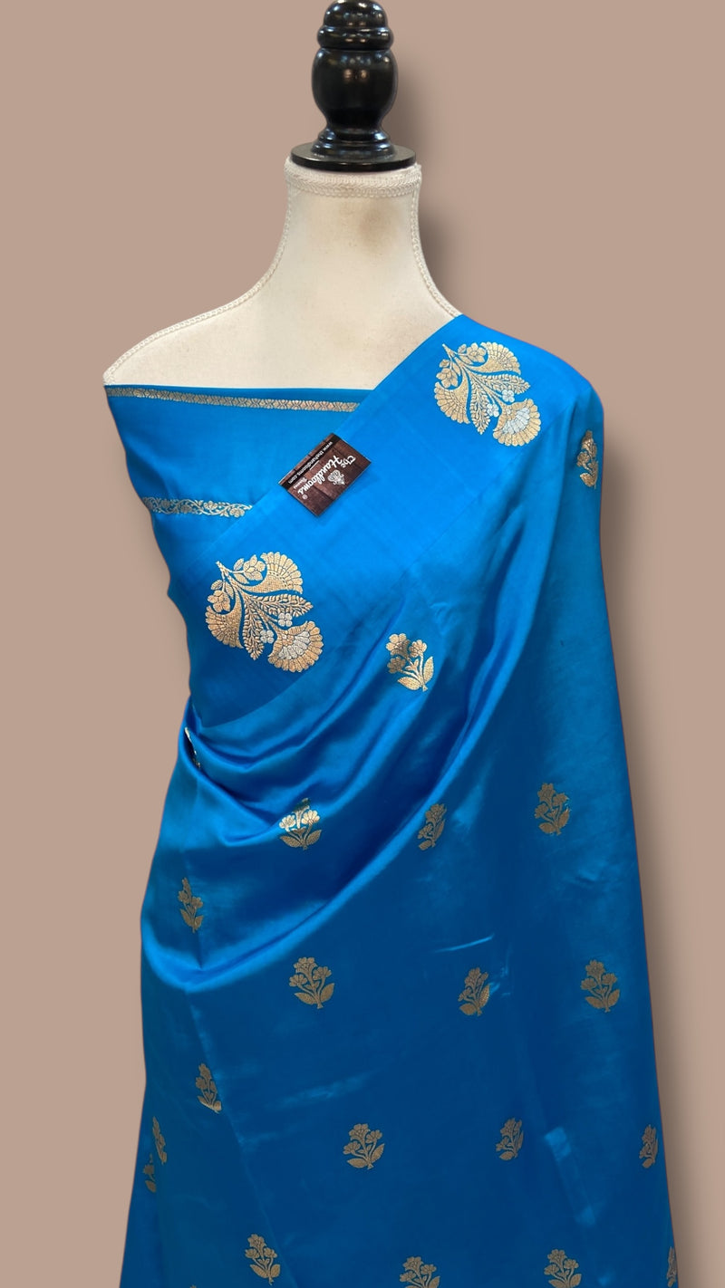 Pure Katan Silk Banarasi Handloom Saree - All Over Kadua Motifs - The Handlooms