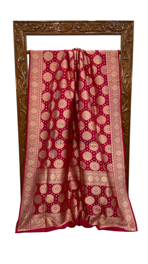 Pure Katan Silk Banarasi Handloom Saree - All Over Jaal Work - The Handlooms