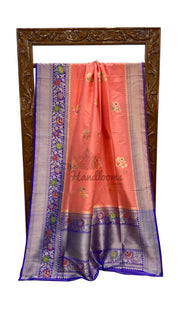 Ektara Pure Katan Silk Banarasi Handloom Saree - All over kadiyal Boota - The Handlooms
