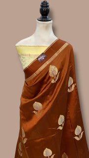 Pure Mango Silk Banarasi Handloom Saree - The Handlooms