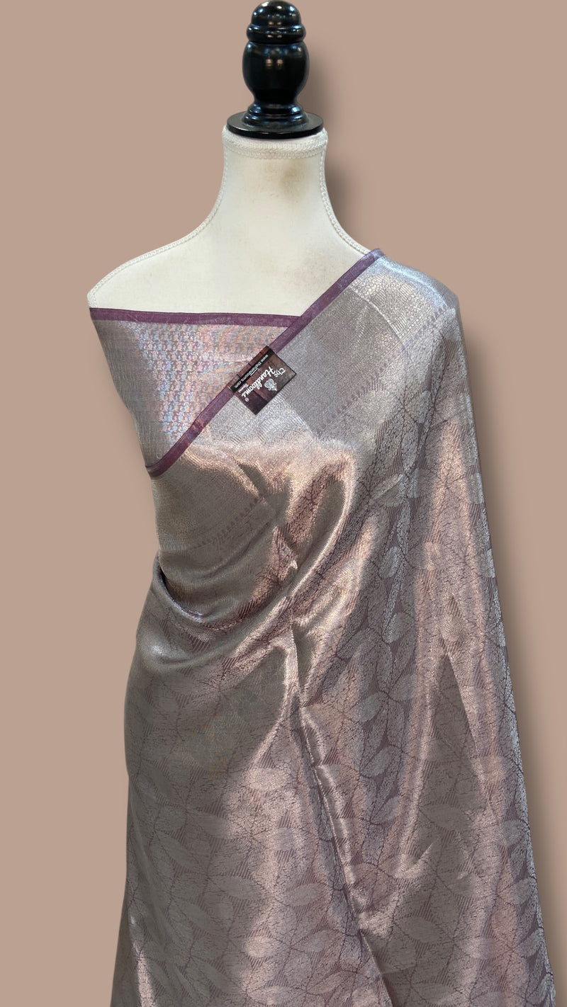 Pure Kora Tissue Tanchui Handloom Banarasi Saree - The Handlooms