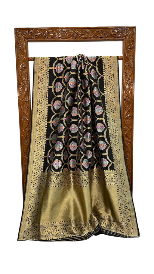 Ektara Pure Katan Silk Banarasi Handloom Saree - All over kadiyal Jaal work - The Handlooms