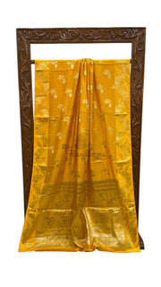 Pure Mango Silk Banarasi Handloom Saree - The Handlooms