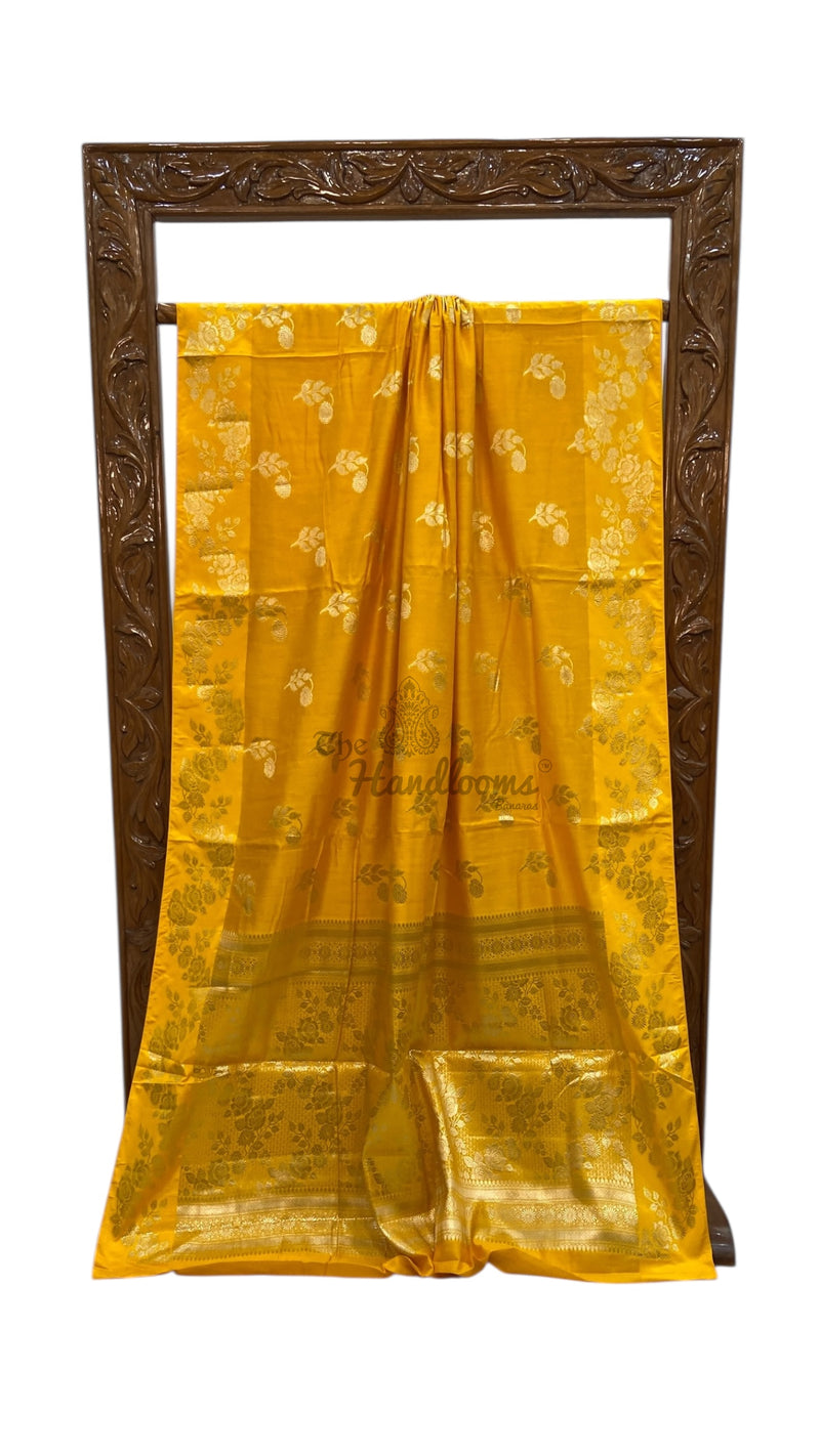 Pure Mango Silk Banarasi Handloom Saree - The Handlooms