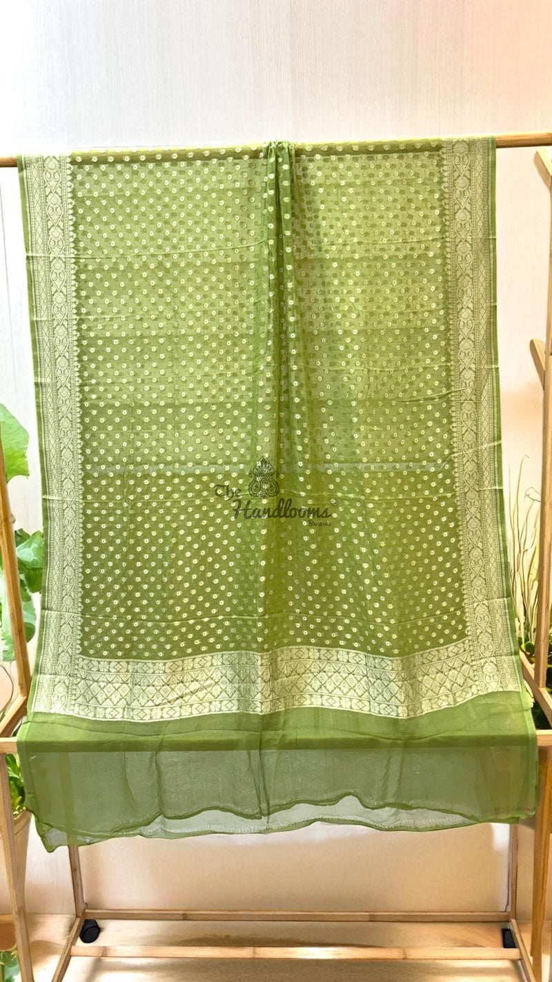 Pure Khaddi Georgette Handloom Dupatta - The Handlooms