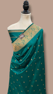 Pure Katan Silk Banarasi Handloom Saree - All Over Kadua Motifs - The Handlooms