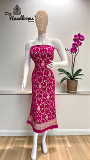 Khaddi Georgette Banarasi Dress material Water Zari - The Handlooms