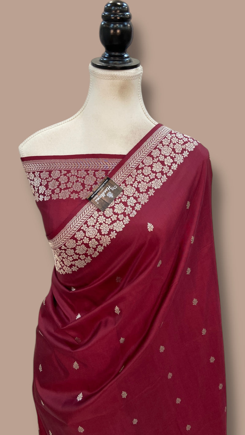 Pure Katan Silk Banarasi Handloom Saree - All Over Kadua Motifs