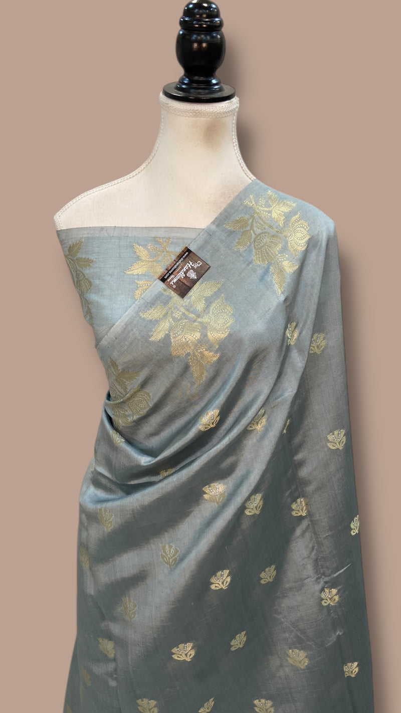 Pure Mango Silk Banarasi Handlokom Saree