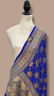Pure Georgette Banarasi Bandhej Handloom Dupatta - The Handlooms