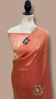 Pure Kora Tissue Handloom Banarasi Saree - Handwork - The Handlooms