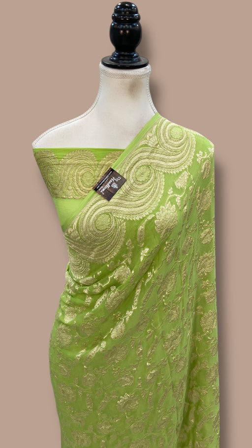 Khaddi Georgette Handloom Banarasi Saree - The Handlooms