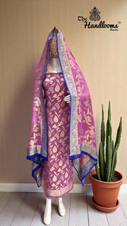 Khaddi Georgette Banarasi Dress material Water Zari - The Handlooms