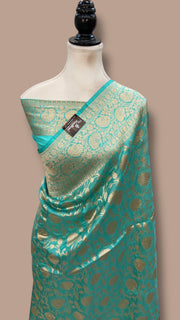 Pure Katan Silk Banarasi Handloom Saree - All Over Jaal Work - The Handlooms