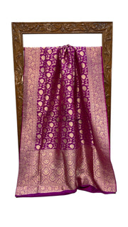 Pure Katan Silk Banarasi Handloom Saree - All Over Jaal Work - The Handlooms