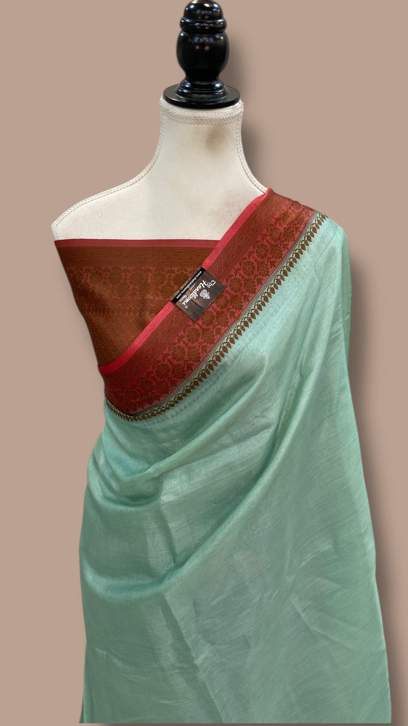 Pure Tussar Silk Handloom Banarasi Saree - The Handlooms