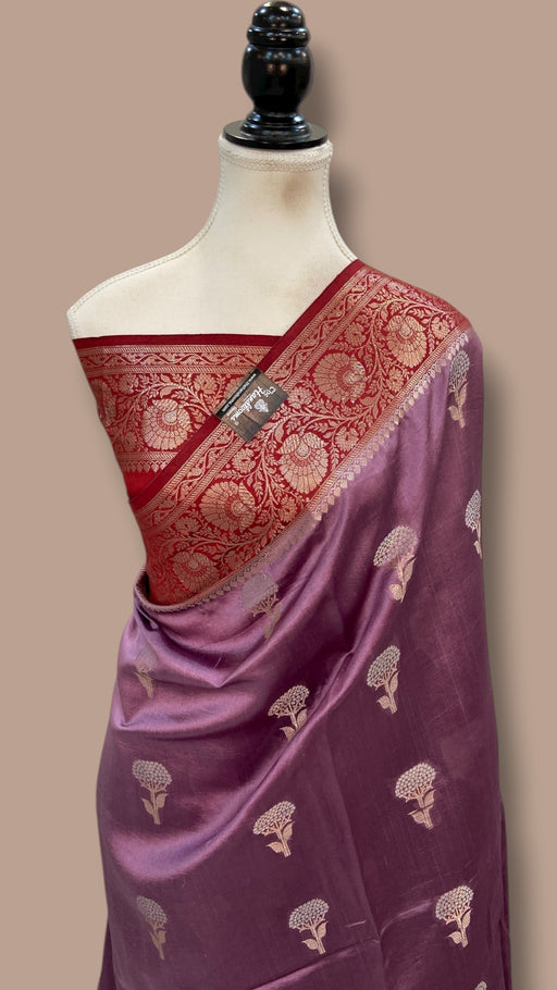 Pure Chiniya Silk Khaddi Handloom Banarasi Saree - The Handlooms