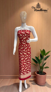 Khaddi Georgette Banarasi Dress material Water Zari - The Handlooms