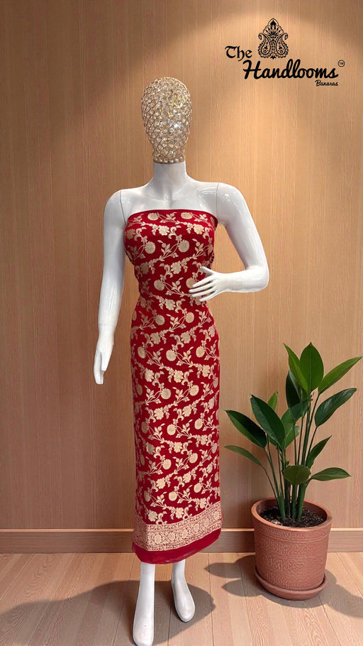 Khaddi Georgette Banarasi Dress material Water Zari - The Handlooms