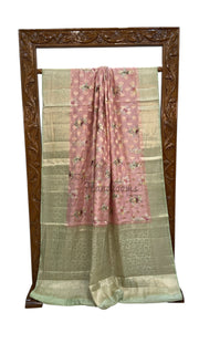 Pure Chiniya Silk Handloom Banarasi Saree Digital Print - The Handlooms