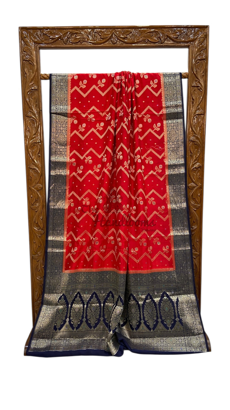 Pure Chiniya Silk Handloom Banarasi Saree - The Handlooms