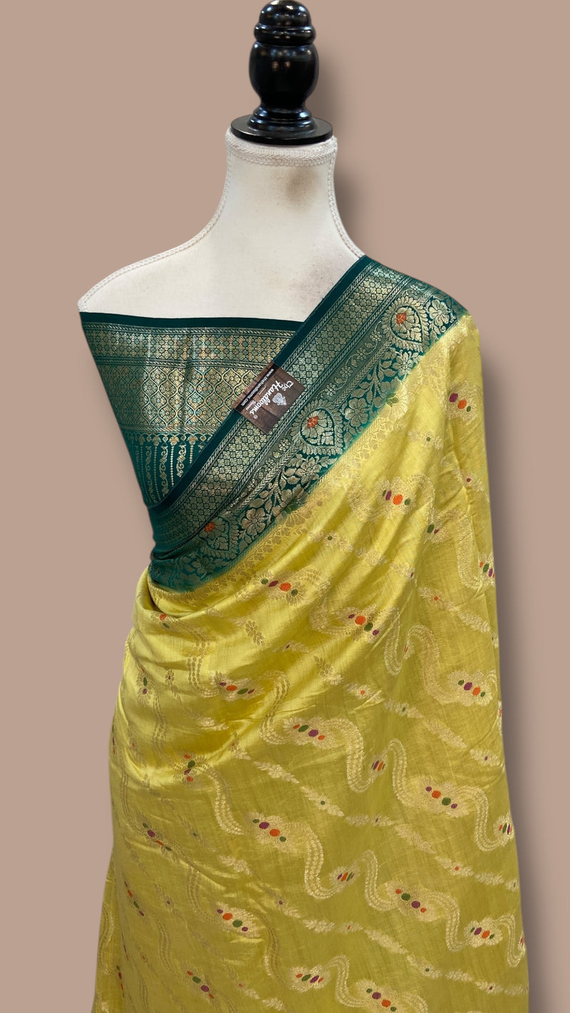 Pure Chiniya Silk Handloom Banarasi Saree - The Handlooms