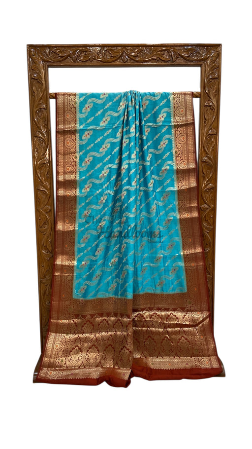 Pure Chiniya Silk Handloom Banarasi Saree - The Handlooms
