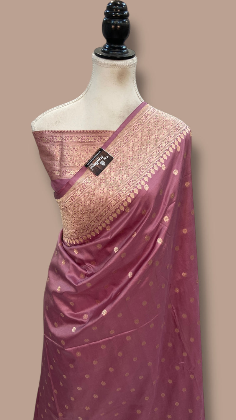 Pure Katan Silk Banarasi Handloom Saree - All Over Motifs