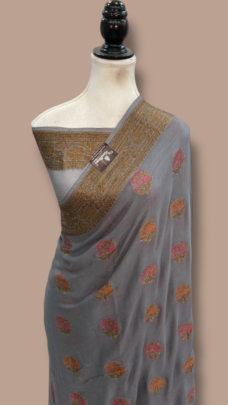 Pure Chiffon Khaddi Banarasi Saree