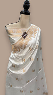 Pure Katan Silk Banarasi Handloom Saree - All over Kadua motifs - The Handlooms