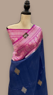 Pure Katan Silk Banarasi Handloom Saree - All over Kadua motifs - The Handlooms