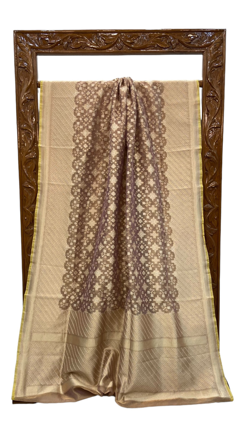 Pure Tissue Reshmi Zari Banarasi Brocade Handloom Saree - The Handlooms