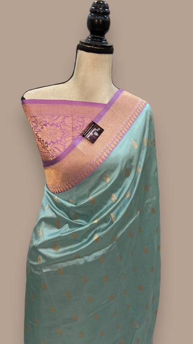 Pure Katan Silk Banarasi Handloom Saree - All over Kadua motifs