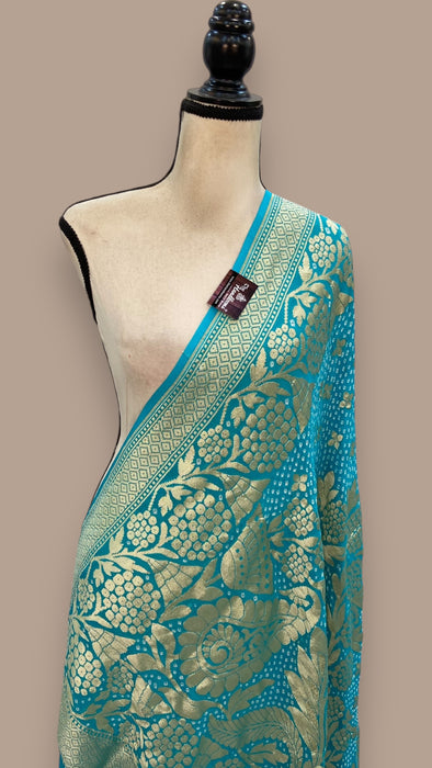 Pure Georgette Banarasi Bandhej Handloom Dupatta