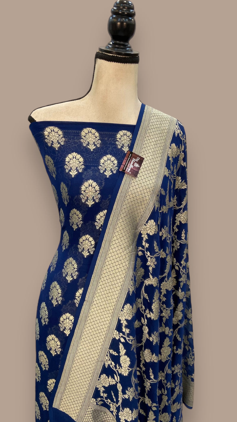 Khaddi Georgette Banarasi Dress material - The Handlooms