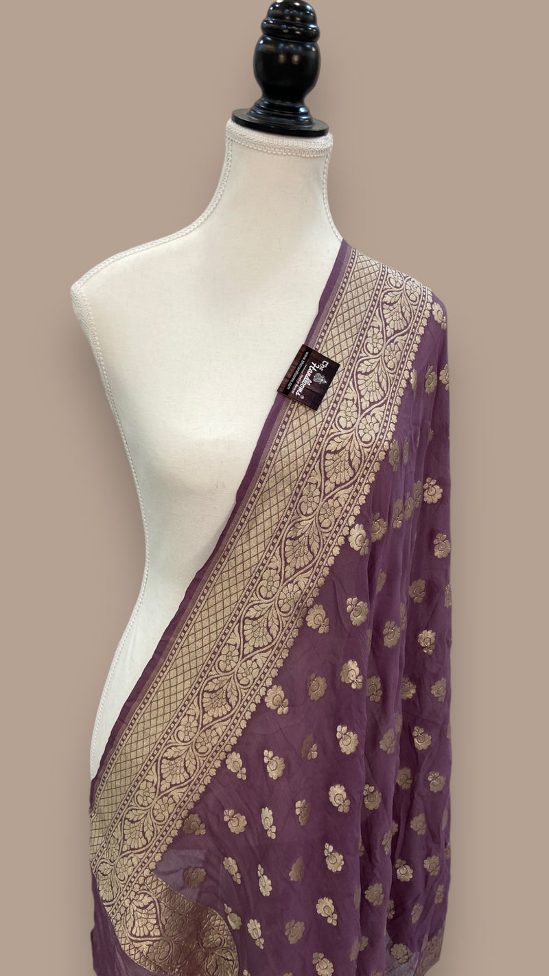 Khaddi Georgette Handloom Banarasi Dupatta - The Handlooms