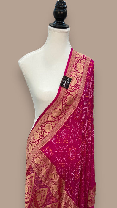 Pure Georgette Banarasi Bandhej Handloom Dupatta