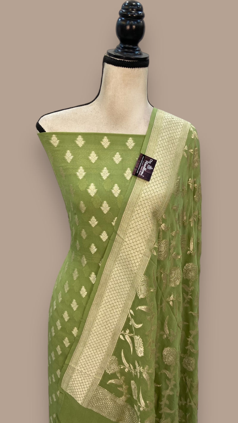 Khaddi Georgette Banarasi Dress material - The Handlooms