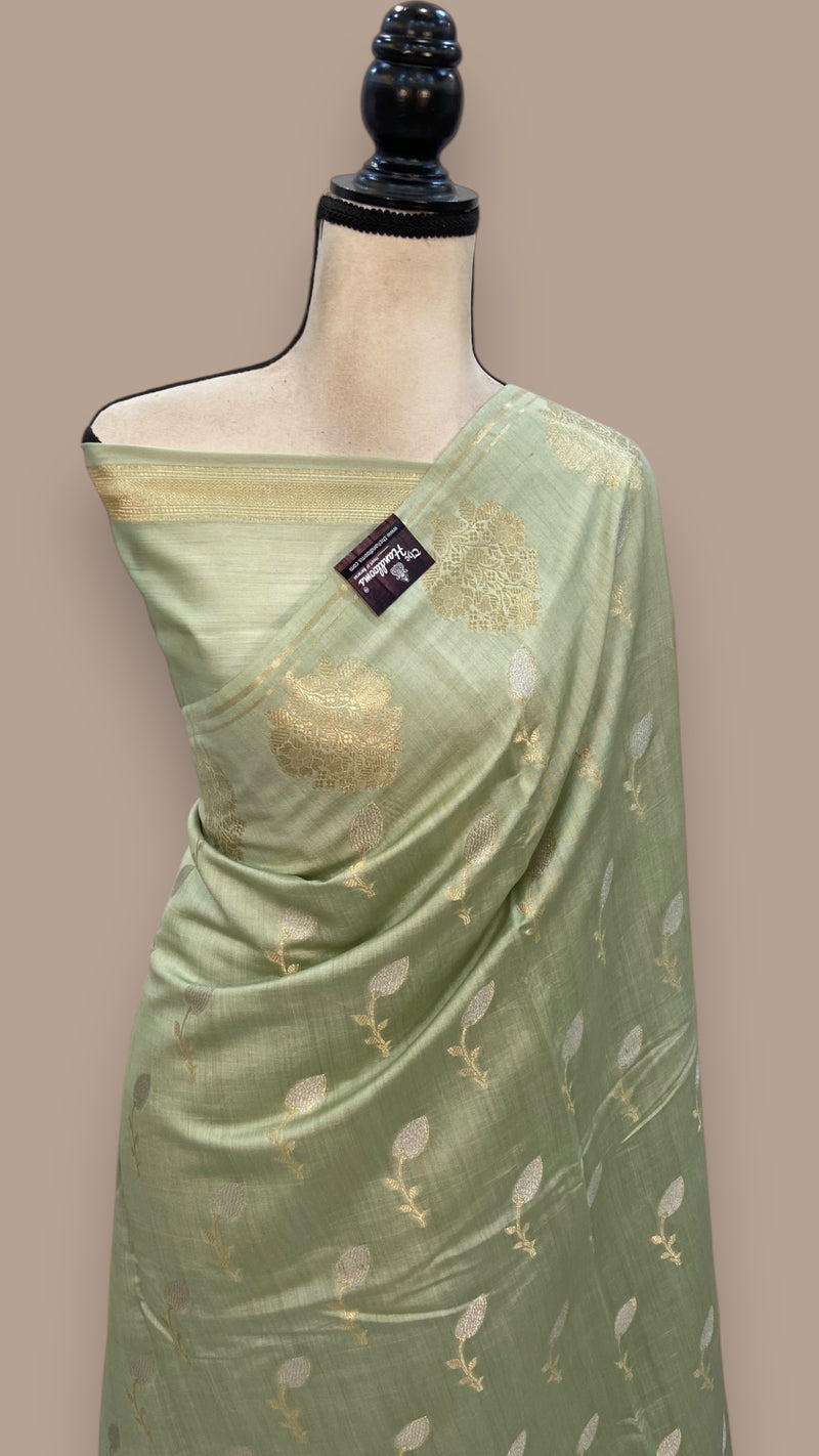Pure Chiniya Silk Handloom Banarasi Saree - The Handlooms