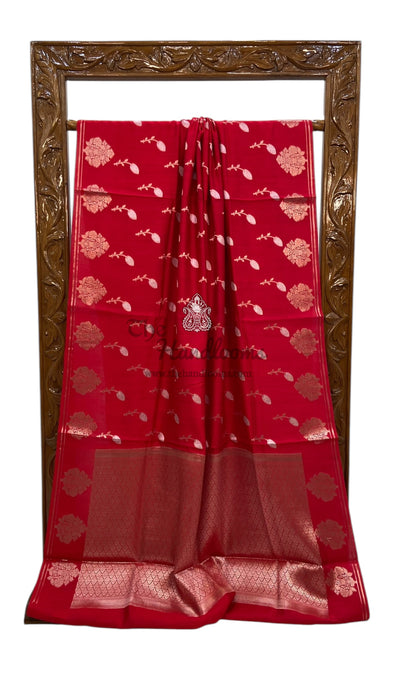 Moonga Georgette Handloom Banarasi Saree