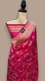 Ektara Pure Katan Silk Banarasi Handloom Saree - All over kadiyal Jaal work - The Handlooms