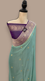 Pure Georgette Banarasi Saree Water zari - The Handlooms