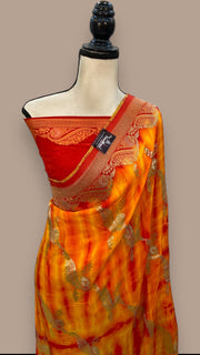 Pure Khaddi Crepe Silk Banarasi Saree - The Handlooms
